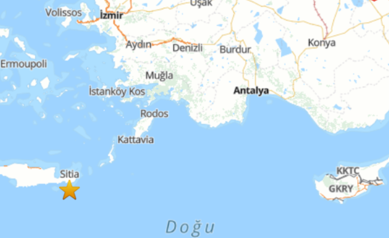 Akdenizde 4.7 büyüklüğünde deprem