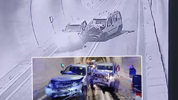 Artvin’de 7 kişinin yaralandığı tünel kazası kamerada