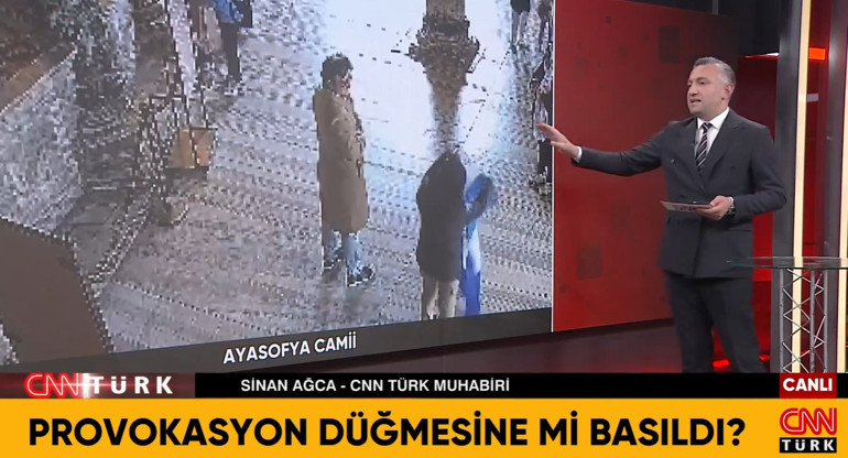 Ayasofyadaki bayraklı provokasyonda 2 yabancı şüpheli tutuklandı