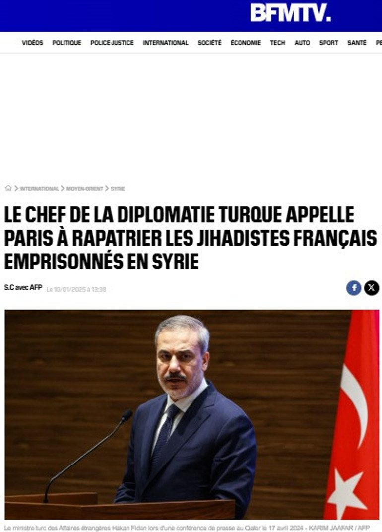 Dışişleri Bakanı Hakan Fidanın Fransa açıklaması dünya basınında gündem oldu