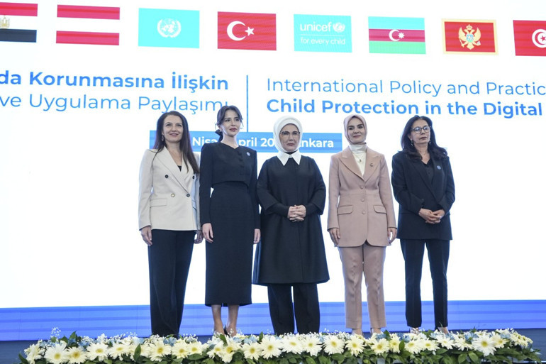 Emine Erdoğan Çocukların Dijital Ortamda Korunmasına İlişkin Uluslararası Politika ve Uygulama Paylaşımı toplantısında konuştu