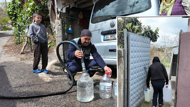 İstanbul’un bir ilçesinde 4 gündür su yok: Bidonlarla evlerine su taşıyorlar