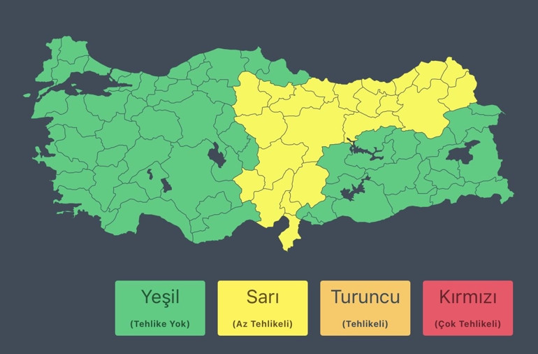 AFADdan çok sayıda il için yerel kuvvetli sağanak yağış uyarısı