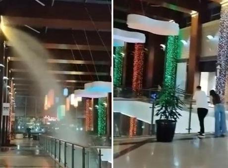 AVM’de bir garip olay! Fıskiyeler açıldı, ortalık göle döndü