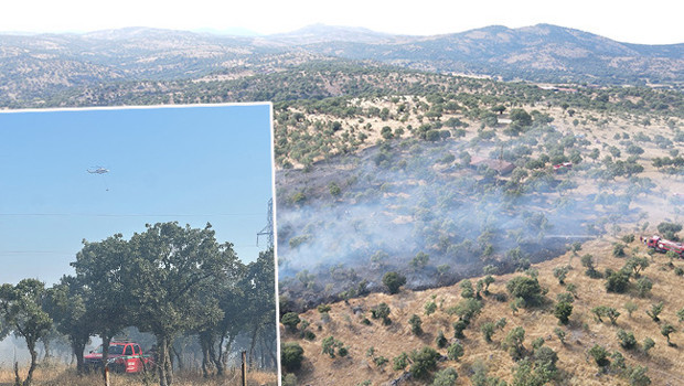 Çanakkale’de zirai arazi yangını: Havadan ve karadan müdahale ediliyor