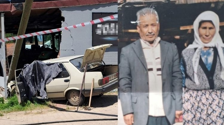 Feci kaza… Duvara çarpan otomobildeki yaşlı çift öldü