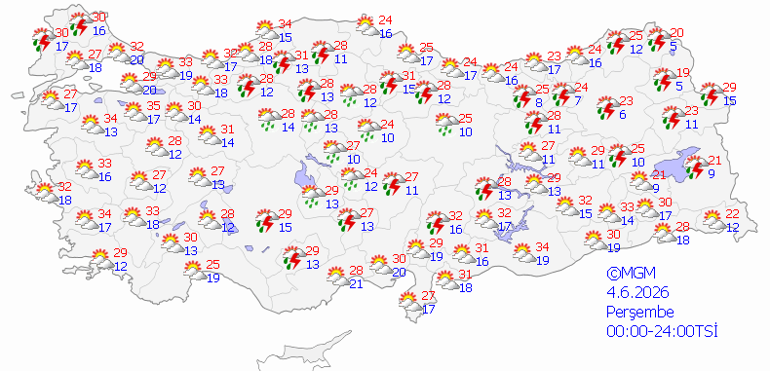 İLLERE GÖRE 4 HAZİRAN HAVA DURUMU Sıcaklıklar Artıyor, Bazı Bölgelerde Sağanak Uyarısı: Bugün Hava Nasıl Olacak