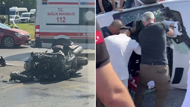 Kağıthane’de ambulans ile motosiklet çarpıştı: 4 yaralı