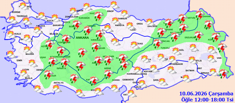 Meteoroloji uyardı: 5 bölgede gök gürültülü sağanak yağış bekleniyor