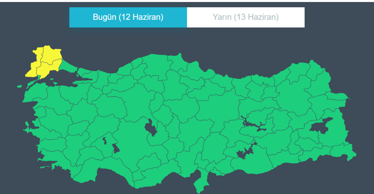Meteoroloji’den Edirne, Kırklareli ve Tekirdağ’a kuvvetli yağış uyarısı