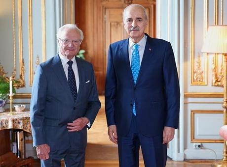 TBMM Başkanı Kurtulmuş, İsveç Kralı Gustaf tarafından kabul edildi