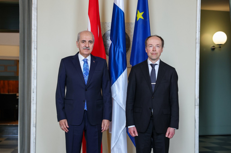 TBMM Başkanı Numan Kurtulmuş, Finlandiya Parlamentosu Başkanı Halla-Aho ile görüştü