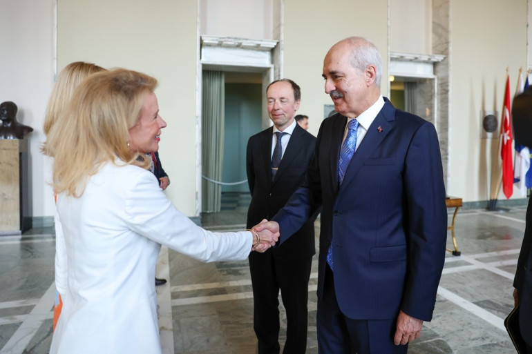 TBMM Başkanı Numan Kurtulmuş, Finlandiya Parlamentosu Başkanı Halla-Aho ile görüştü