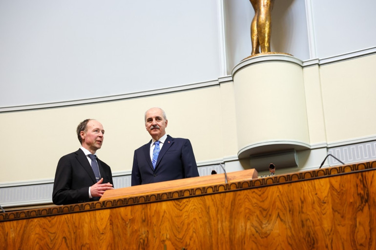 TBMM Başkanı Numan Kurtulmuş, Finlandiya Parlamentosu Başkanı Halla-Aho ile görüştü