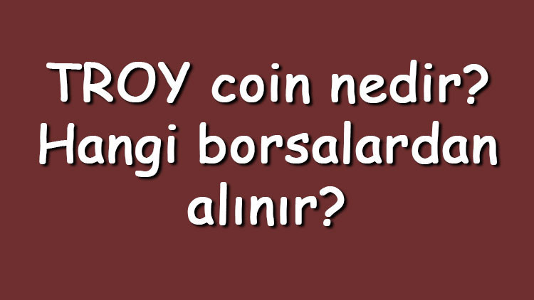 TROY coin nedir? Hangi borsalardan alınır? TROY ne zaman çıktı? Ne iş yapar? 2 TROY coin nedir? Hangi borsalardan alınır? TROY ne zaman çıktı? Ne iş yapar?