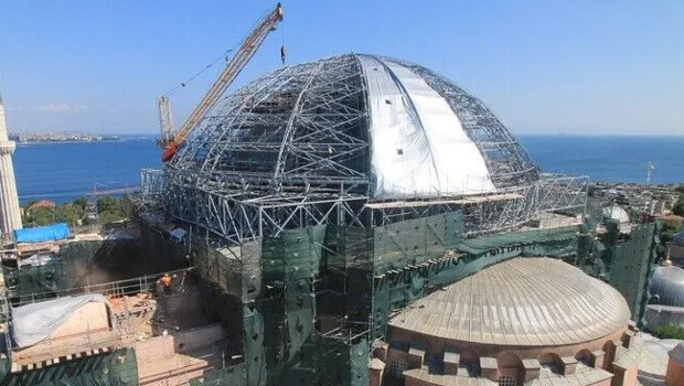 Ayasofya’nın ana kubbesinde yeni güncelleme: Kubbenin gerçek halini ilk kez göreceğiz