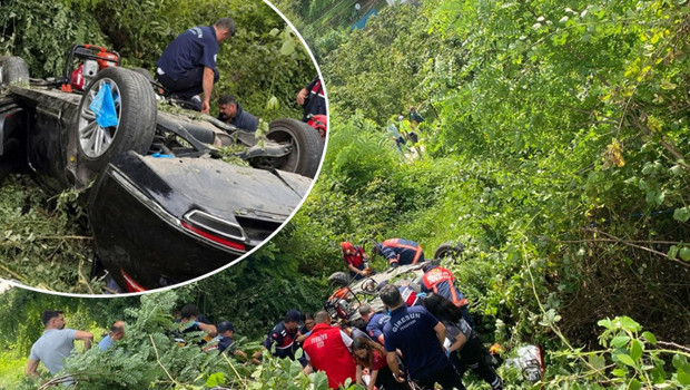 Giresun'da feci kaza! Otomobil fındık bahçesine yuvarlandı: 2 can kaybı, 3 yaralı