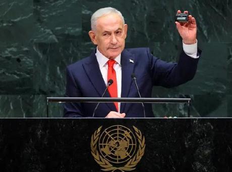 Kürsüden dünyayı tehdit etmişti! BM’den Netanyahu’ya ‘çağrı cihazı’ tepkisi