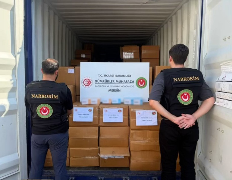 Mersinde 3 ayrı operasyonda 1 ton 716 kilo 500 gram pregabalin ele geçirildi